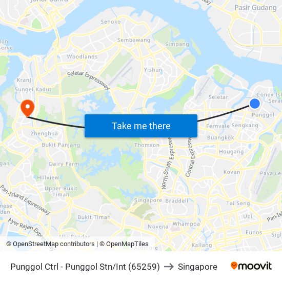 Punggol Ctrl - Punggol Stn/Int (65259) to Singapore map