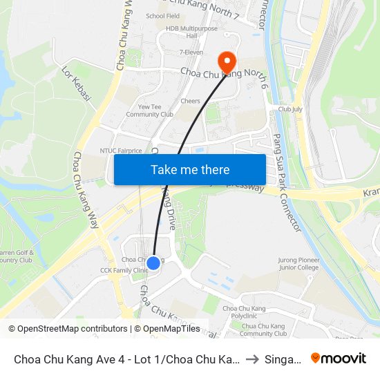 Choa Chu Kang Ave 4 - Lot 1/Choa Chu Kang Stn (44539) to Singapore map
