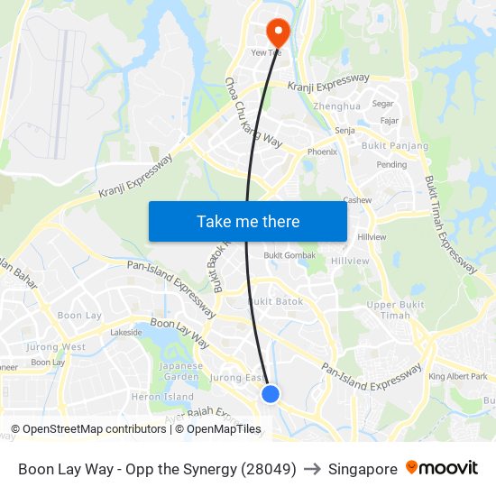 Boon Lay Way - Opp the Synergy (28049) to Singapore map