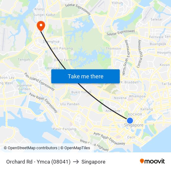 Orchard Rd - Ymca (08041) to Singapore map