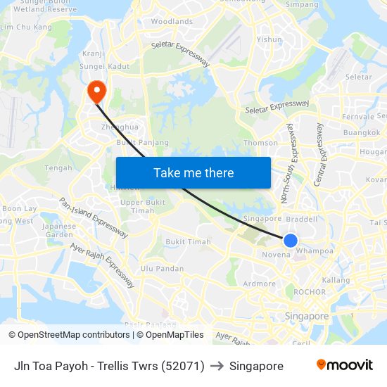 Jln Toa Payoh - Trellis Twrs (52071) to Singapore map