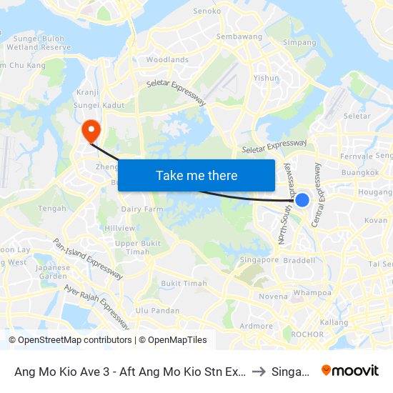 Ang Mo Kio Ave 3 - Aft Ang Mo Kio Stn Exit A (54261) to Singapore map