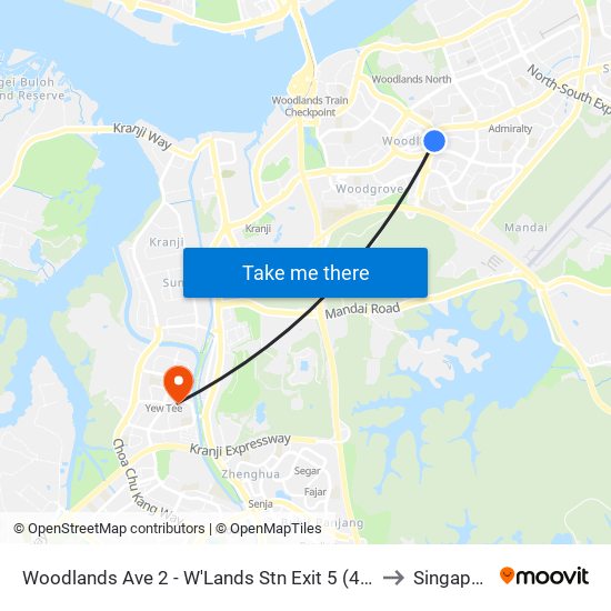 Woodlands Ave 2 - W'Lands Stn Exit 5 (46631) to Singapore map