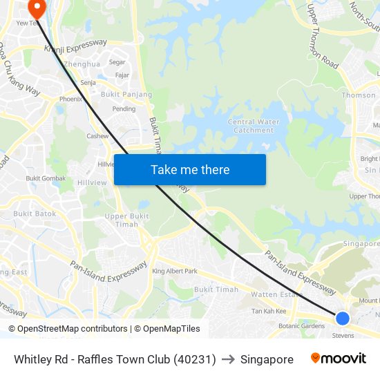 Whitley Rd - Raffles Town Club (40231) to Singapore map
