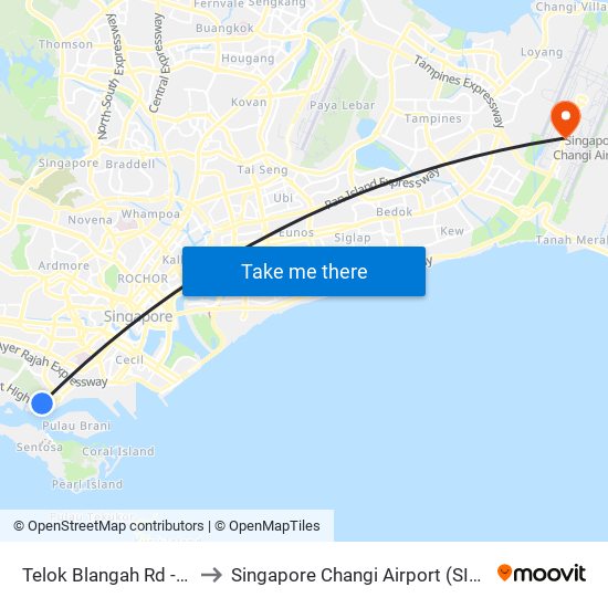 Telok Blangah Rd - Opp Vivocity (14119) to Singapore Changi Airport (SIN) (Xin Jia Po Zhang Yi Ji Chang) map