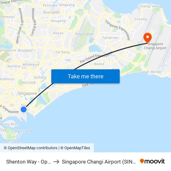 Shenton Way - Opp Axa Twr (03217) to Singapore Changi Airport (SIN) (Xin Jia Po Zhang Yi Ji Chang) map