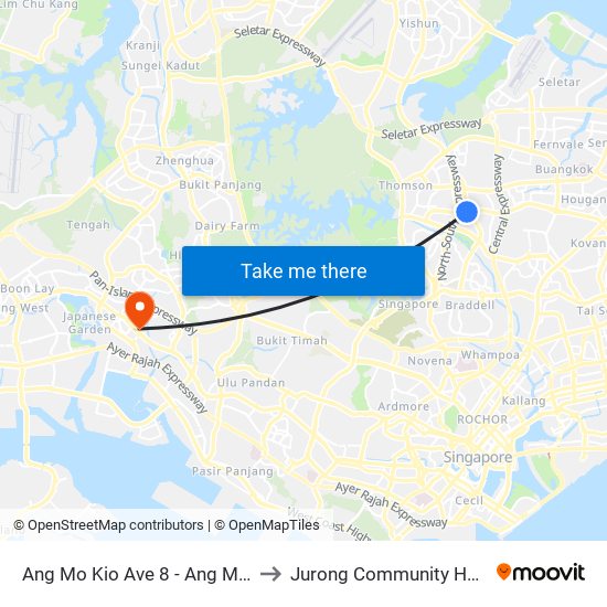 Ang Mo Kio Ave 8 - Ang Mo Kio Int (54009) to Jurong Community Hospital-Tower C map