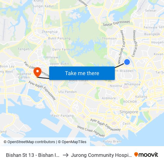 Bishan St 13 - Bishan Int (53009) to Jurong Community Hospital-Tower C map