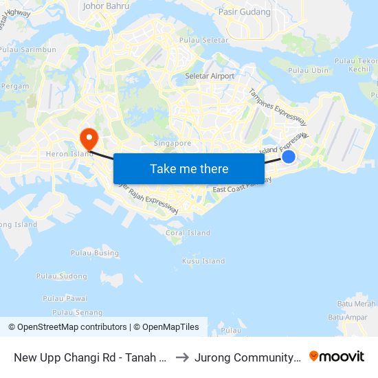 New Upp Changi Rd - Tanah Merah Stn Exit A (85099) to Jurong Community Hospital-Tower C map