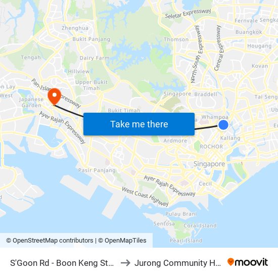 S'Goon Rd - Boon Keng Stn/Blk 102 (60121) to Jurong Community Hospital-Tower C map