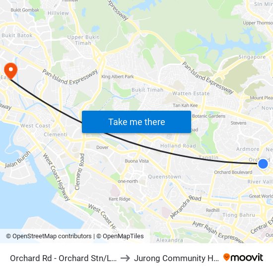 Orchard Rd - Orchard Stn/Lucky Plaza (09048) to Jurong Community Hospital-Tower C map