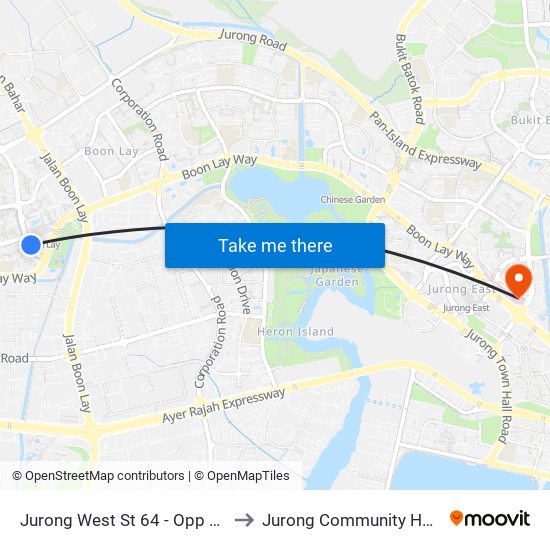 Jurong West St 64 - Opp Blk 662c (22499) to Jurong Community Hospital-Tower C map