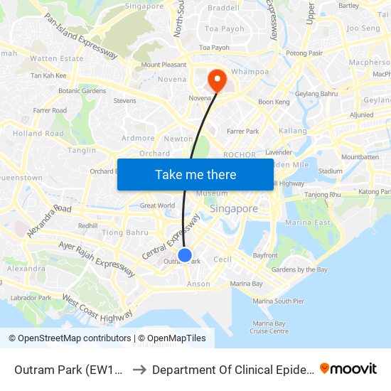 Outram Park (EW16|NE3) to Department Of Clinical Epidemiology map