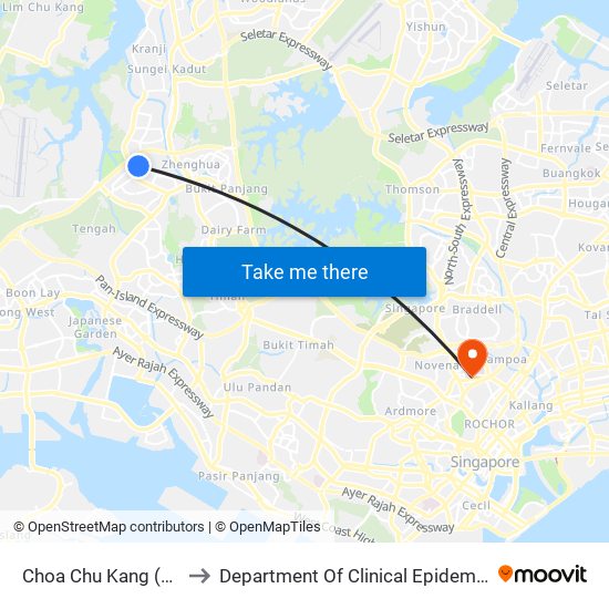 Choa Chu Kang (NS4) to Department Of Clinical Epidemiology map
