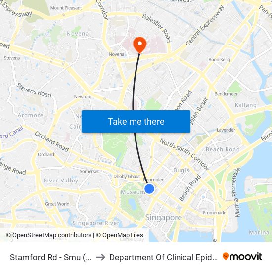 Stamford Rd - Smu (04121) to Department Of Clinical Epidemiology map