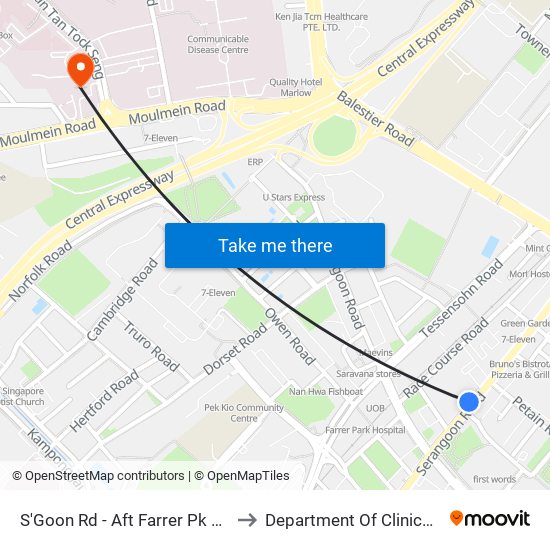 S'Goon Rd - Aft Farrer Pk Stn Exit G (07211) to Department Of Clinical Epidemiology map