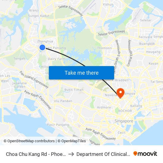 Choa Chu Kang Rd - Phoenix Stn (44141) to Department Of Clinical Epidemiology map