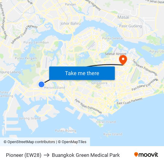 Pioneer (EW28) to Buangkok Green Medical Park map