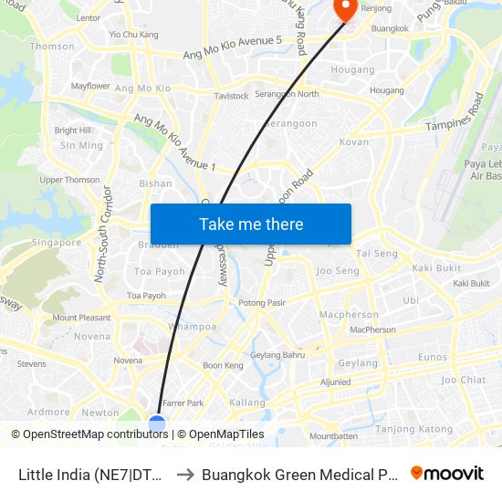 Little India (NE7|DT12) to Buangkok Green Medical Park map