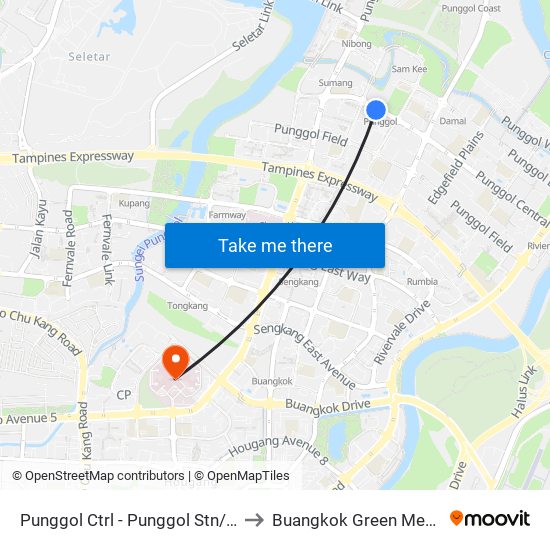 Punggol Ctrl - Punggol Stn/Int (65259) to Buangkok Green Medical Park map