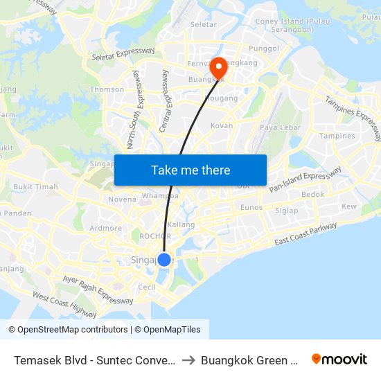 Temasek Blvd - Suntec Convention Ctr (02151) to Buangkok Green Medical Park map