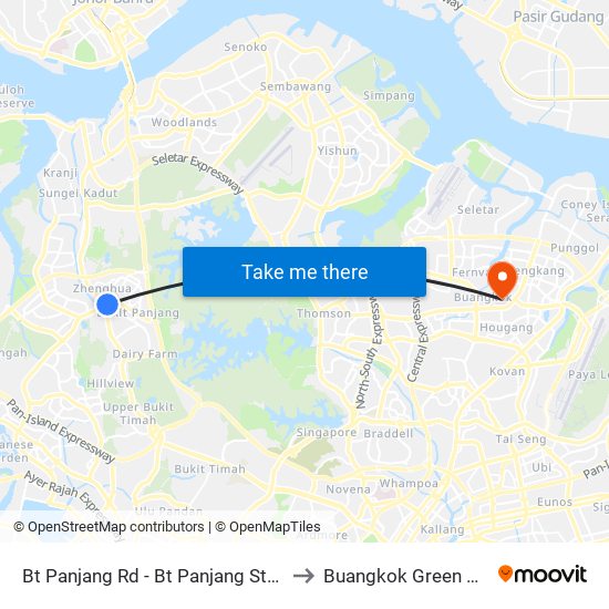 Bt Panjang Rd - Bt Panjang Stn/Blk 604 (44251) to Buangkok Green Medical Park map