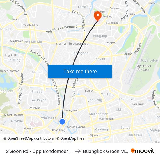 S'Goon Rd - Opp Bendemeer Pr Sch (60141) to Buangkok Green Medical Park map