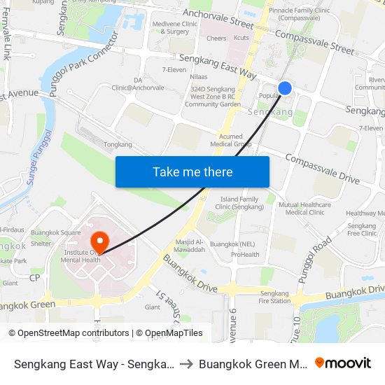 Sengkang East Way - Sengkang Stn (67409) to Buangkok Green Medical Park map