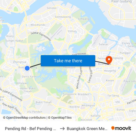 Pending Rd - Bef Pending Stn (44229) to Buangkok Green Medical Park map