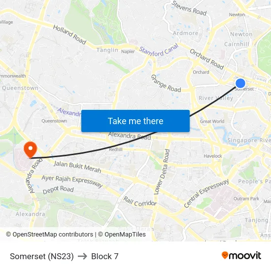 Somerset (NS23) to Block 7 map