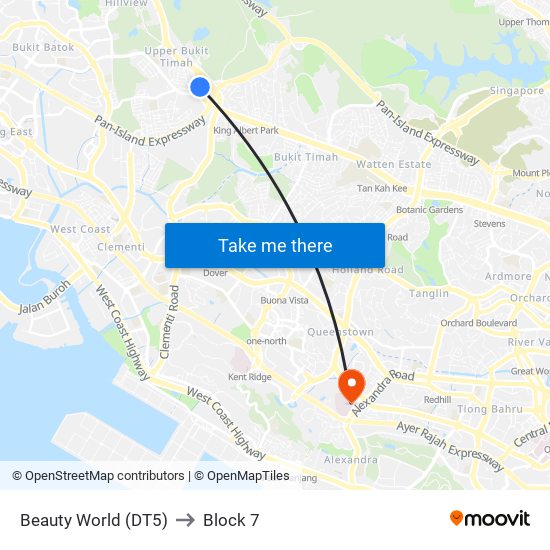 Beauty World (DT5) to Block 7 map