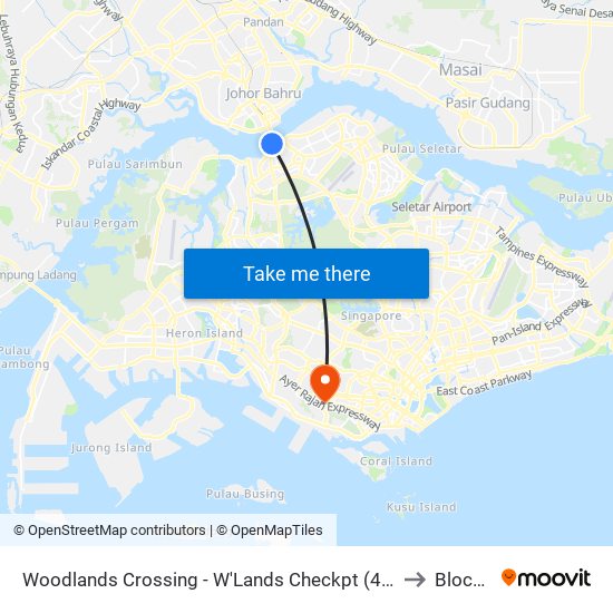 Woodlands Crossing - W'Lands Checkpt (46109) to Block 7 map