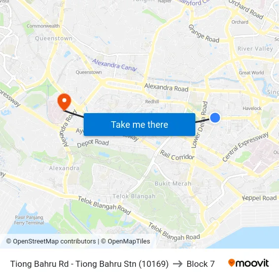 Tiong Bahru Rd - Tiong Bahru Stn (10169) to Block 7 map