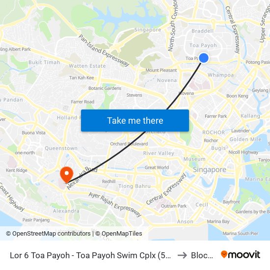 Lor 6 Toa Payoh - Toa Payoh Swim Cplx (52501) to Block 7 map