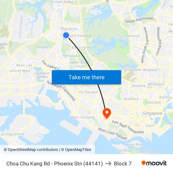 Choa Chu Kang Rd - Phoenix Stn (44141) to Block 7 map