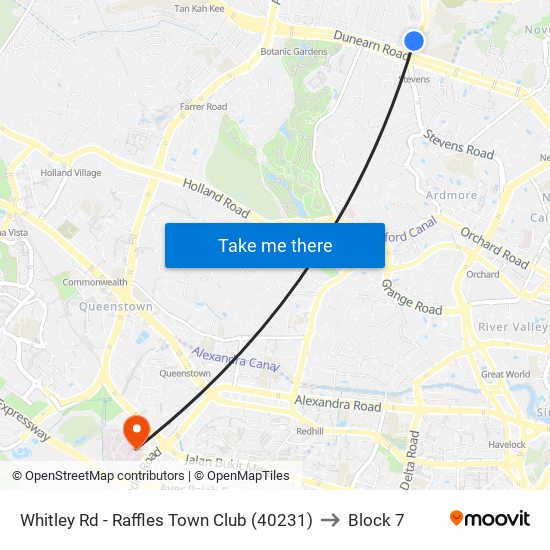 Whitley Rd - Raffles Town Club (40231) to Block 7 map