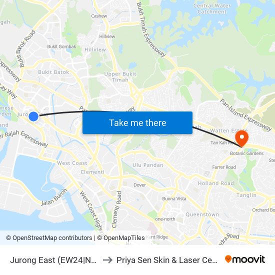 Jurong East (EW24|NS1) to Priya Sen Skin & Laser Centre map