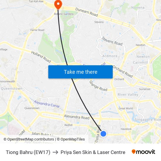 Tiong Bahru (EW17) to Priya Sen Skin & Laser Centre map