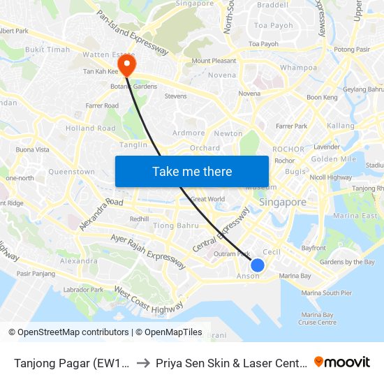 Tanjong Pagar (EW15) to Priya Sen Skin & Laser Centre map