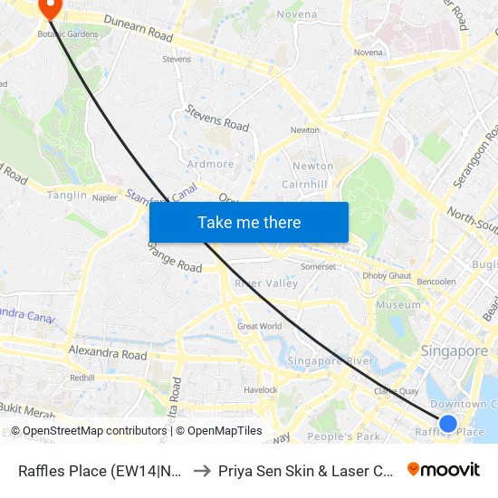 Raffles Place (EW14|NS26) to Priya Sen Skin & Laser Centre map