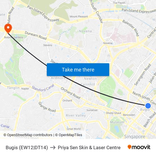 Bugis (EW12|DT14) to Priya Sen Skin & Laser Centre map