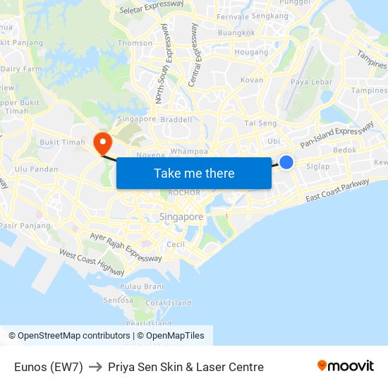 Eunos (EW7) to Priya Sen Skin & Laser Centre map