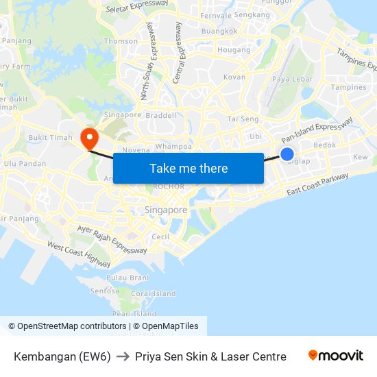 Kembangan (EW6) to Priya Sen Skin & Laser Centre map