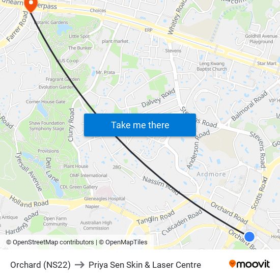 Orchard (NS22) to Priya Sen Skin & Laser Centre map