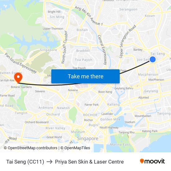 Tai Seng (CC11) to Priya Sen Skin & Laser Centre map