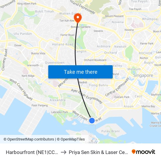 Harbourfront (NE1|CC29) to Priya Sen Skin & Laser Centre map