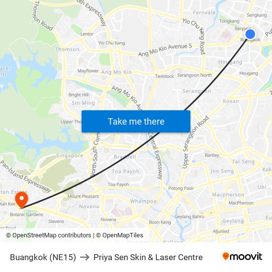 Buangkok (NE15) to Priya Sen Skin & Laser Centre map