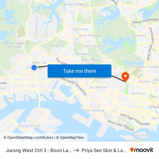 Jurong West Ctrl 3 - Boon Lay Int (22009) to Priya Sen Skin & Laser Centre map