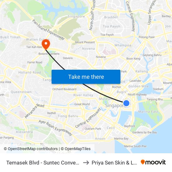 Temasek Blvd - Suntec Convention Ctr (02151) to Priya Sen Skin & Laser Centre map