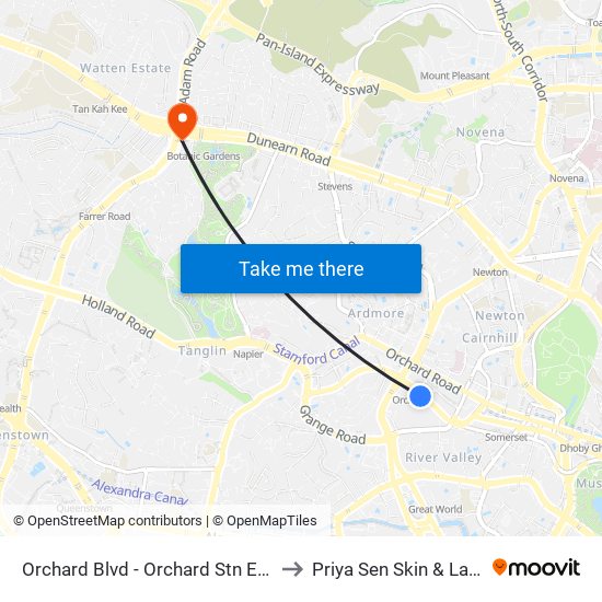 Orchard Blvd - Orchard Stn Exit 13 (09022) to Priya Sen Skin & Laser Centre map